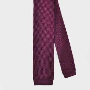 Cotton Knitted Tie in Burgundy