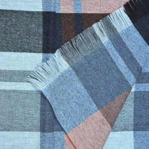 Block Stripes Wool & Angora Scarf in Pastel Shades