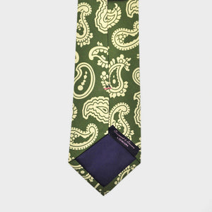 The Funky Buteh Silk Tie in Green & White
