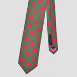 Octagon Bottle Neck Silk Tie in Lime & Pink