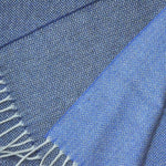 Herring Bone Wool Scarf in Shades of Blue