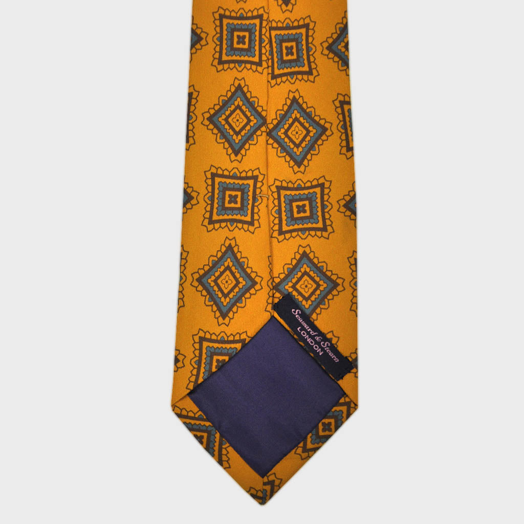 Funky Medallions Silk Tie in Antique Gold