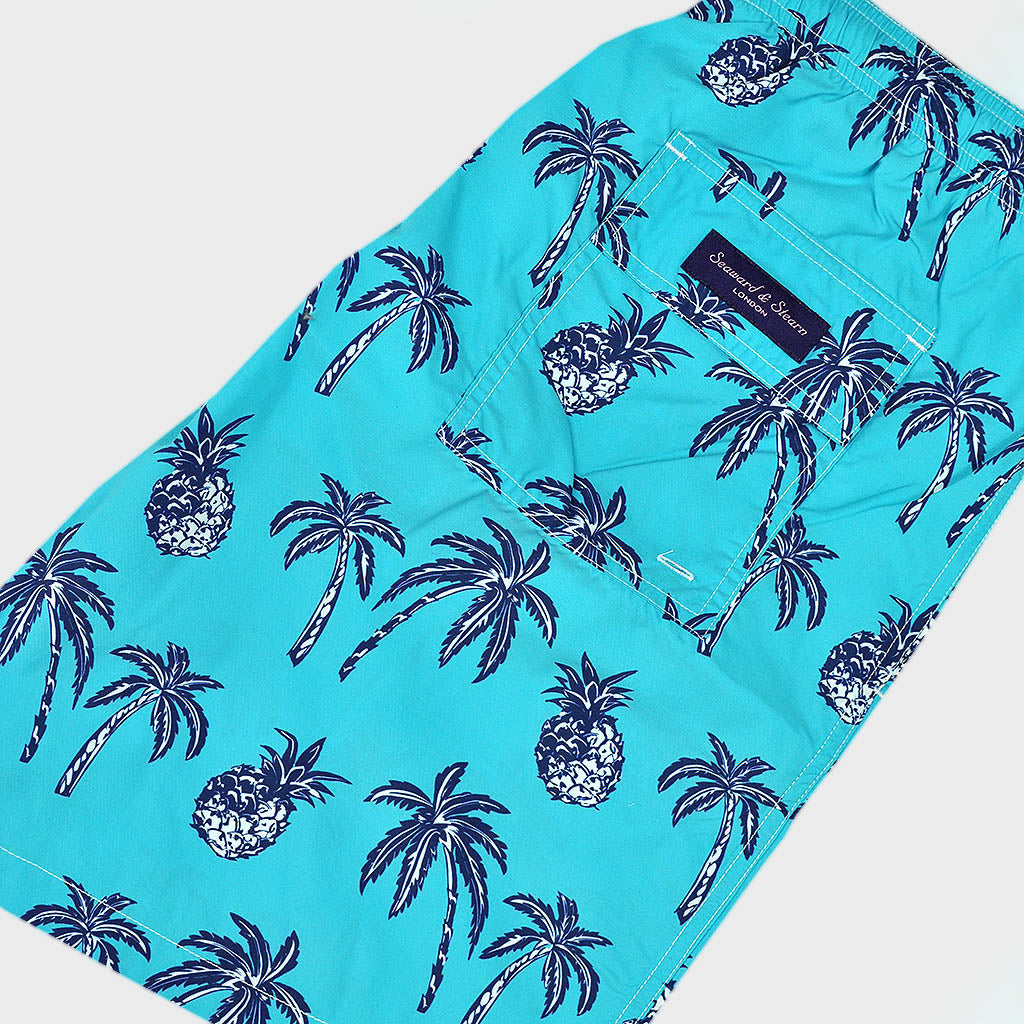 Palm Trees Swim Short in Teal