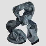 Elegant Teardrop Super Fine Wool Scarf in Shades of Blue & Grey