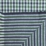 Gingham Lambswool & Angora Scarf in Green & Blue