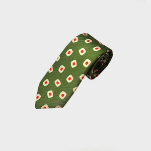 Spots & Dots Silk & Linen Tie in Lime & Red