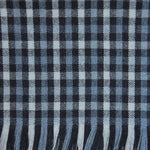 Gingham Lambswool & Angora Scarf in Blues