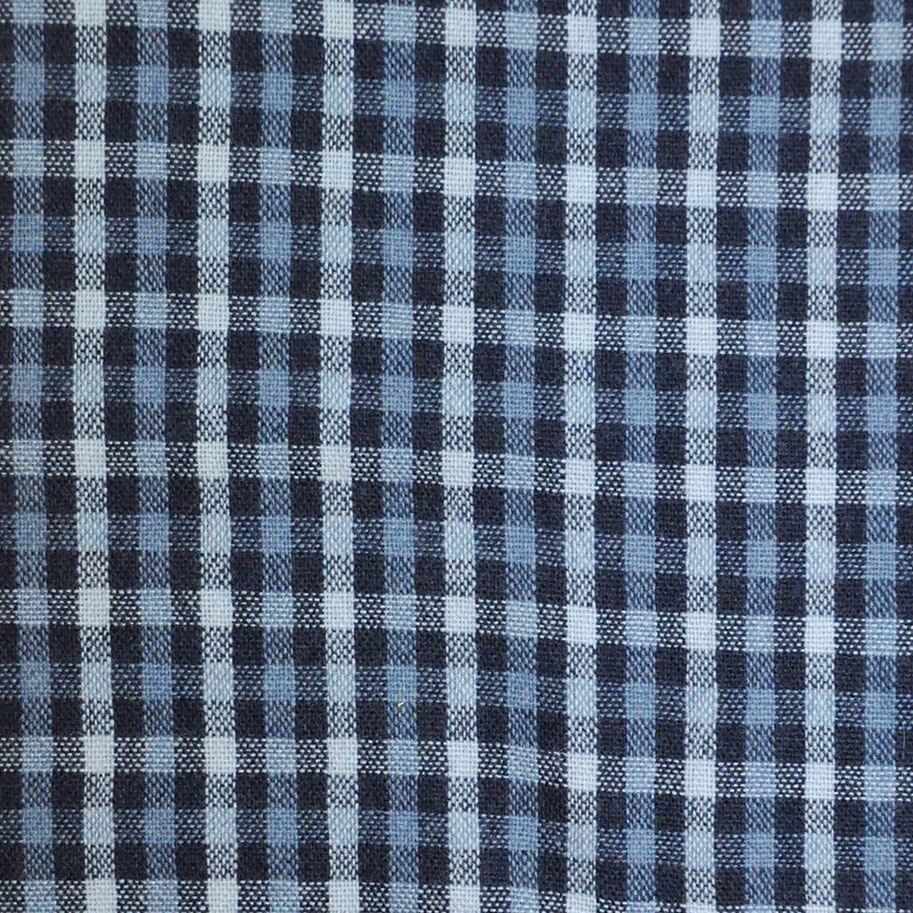 Gingham Lambswool & Angora Scarf in Blues