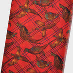 Wool Silk Pheasant Scarf in Red