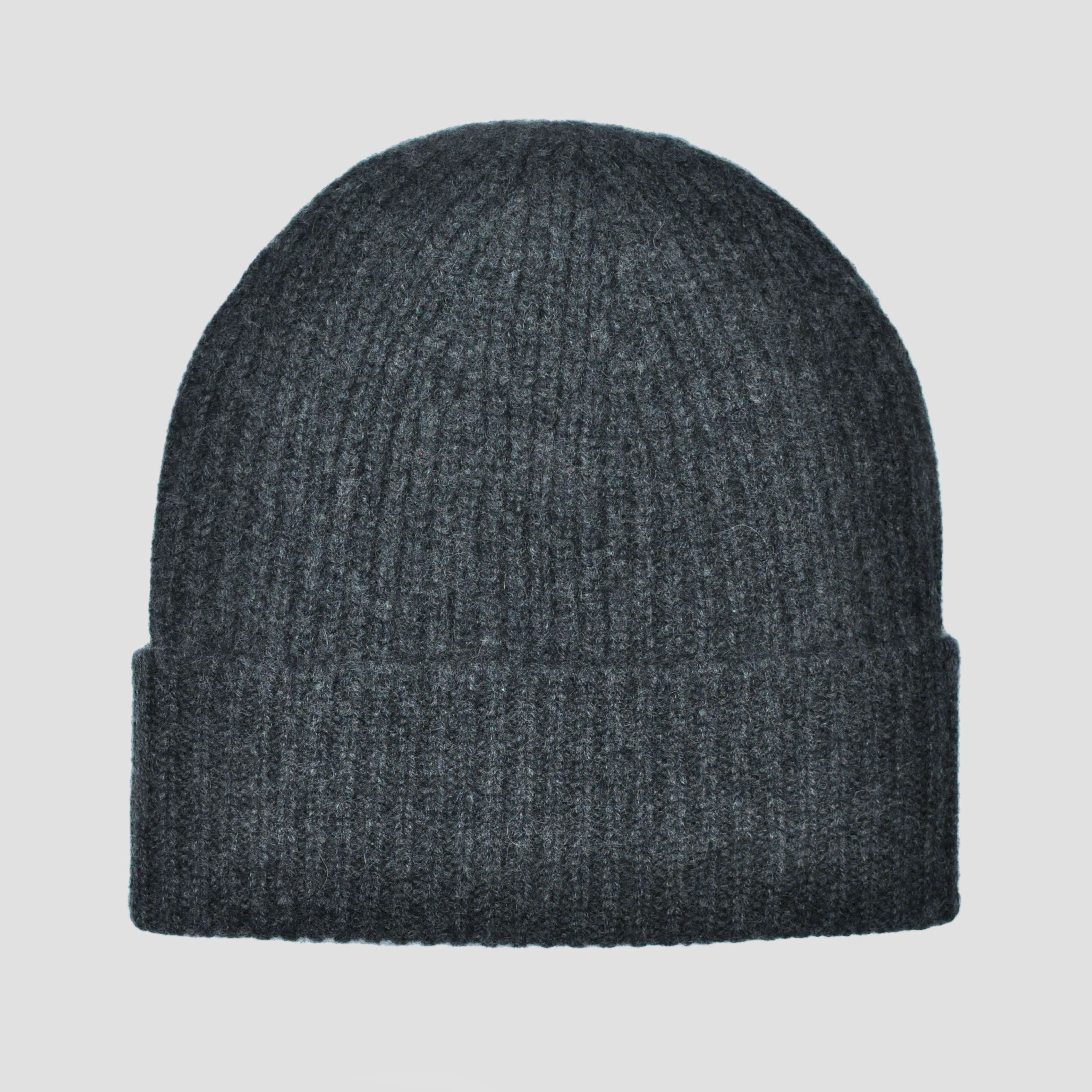 Two Ply Cashmere Winter Beanie in Charcoal