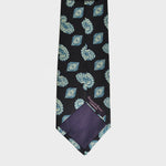 Teardop & Floret Repeat Silk Tie in Blue