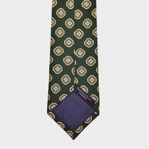 Neat Repeat Medallion Silk Tie in Green