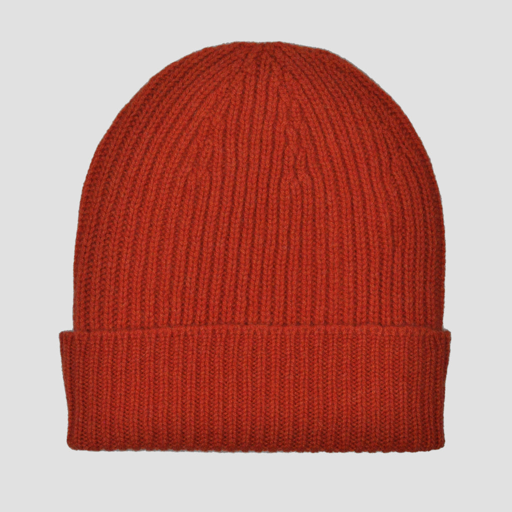 Two Ply Cashmere Winter Beanie in Red