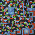 Retro Geo's Reversible Panama Silk Pocket Square in Blue & Red & Lime