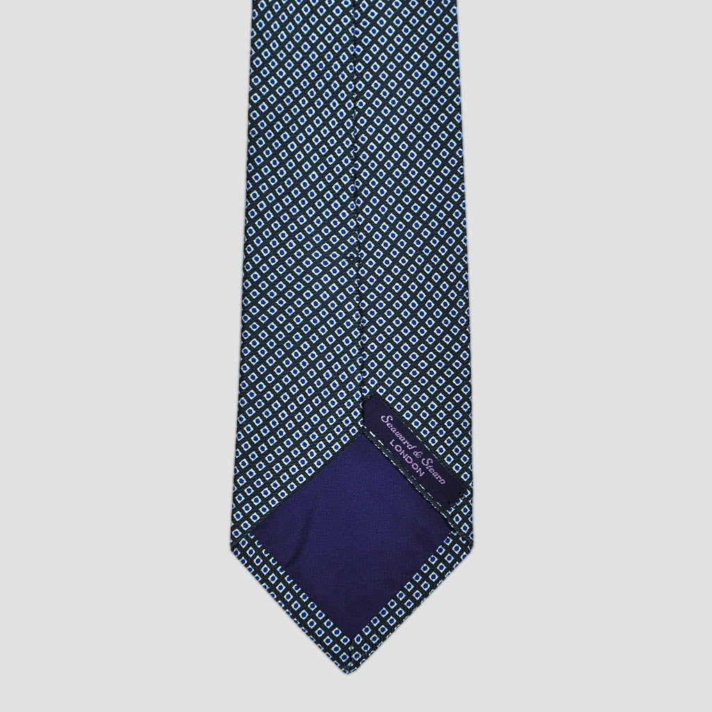 Dotty Neat Repeat Silk Tie in Blue