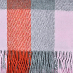 Blocks Stripes Winter Scarf in Pink & Grey