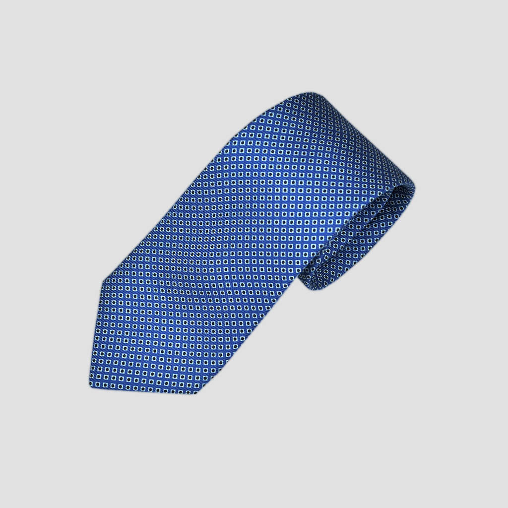 Dotty Neat Repeat Silk Tie in Royal Blue