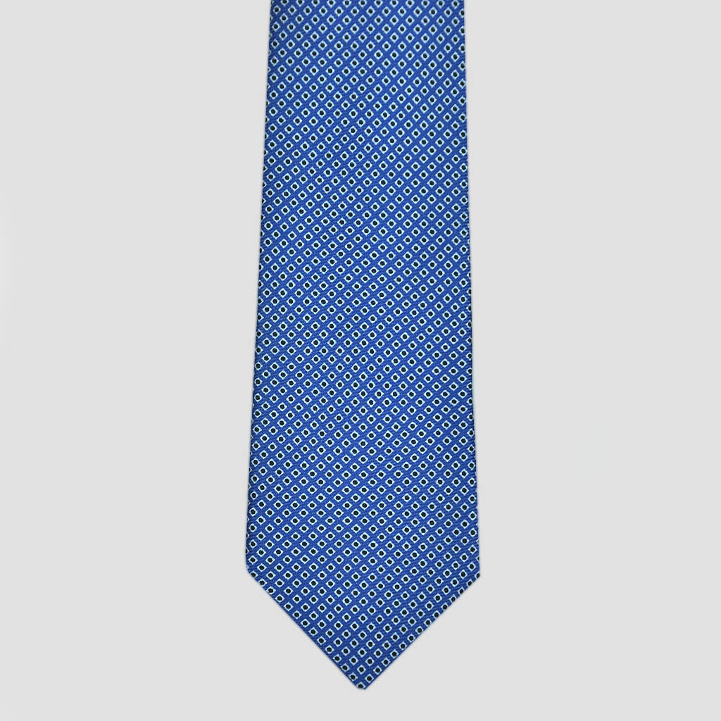 Dotty Neat Repeat Silk Tie in Royal Blue
