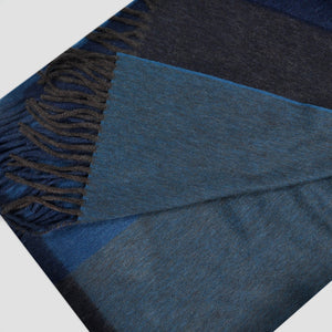 Panels of Colour Winter Scarf in Brown & Blue