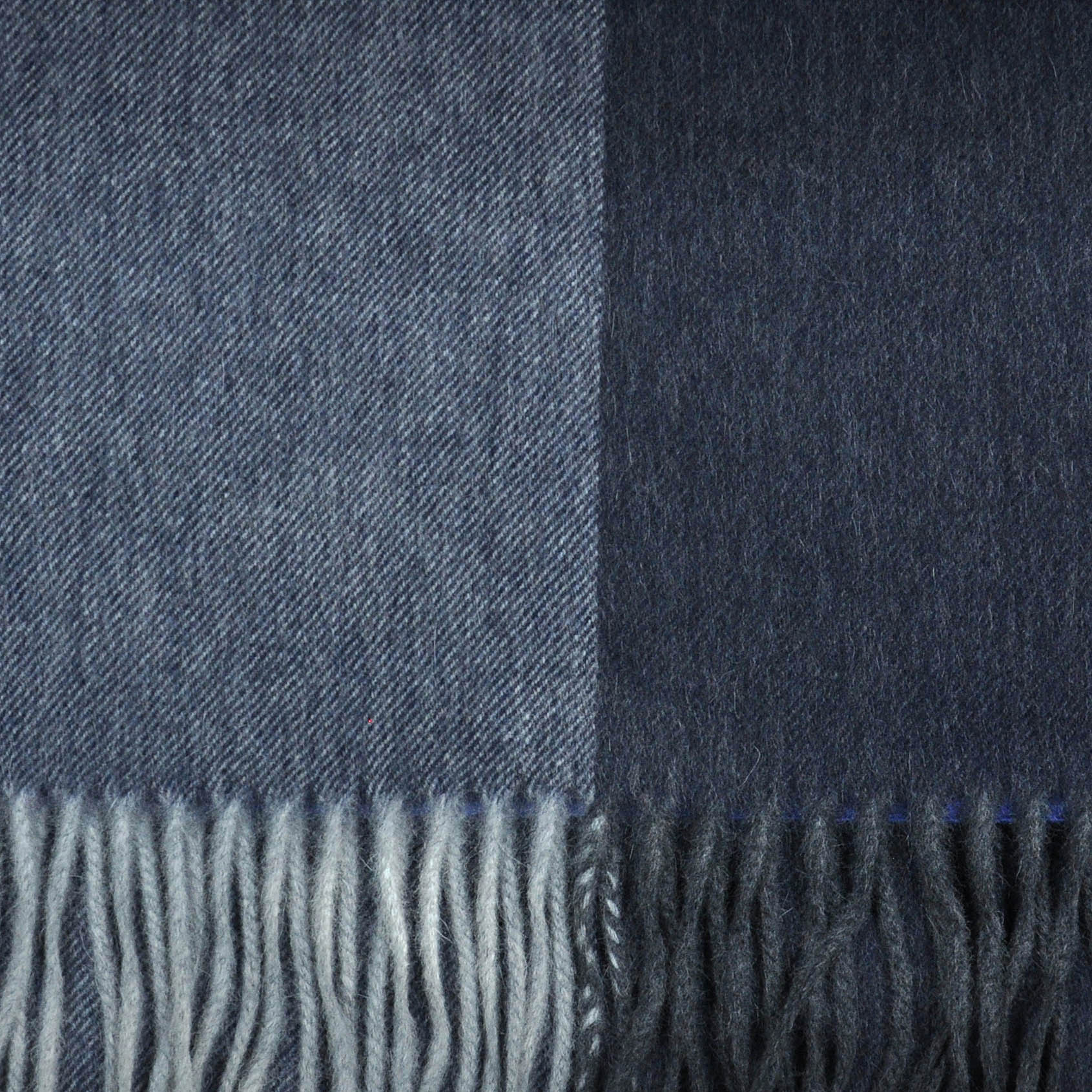 Panels of Colour Winter Scarf in Blues & Grey