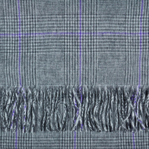 Prince of Wales Check Winter Scarf with Purple Window Pane