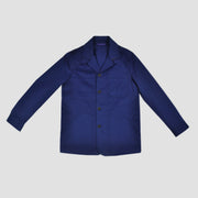 Heavy Cotton Worker Jacket in Royal Blue with Mustard (under) Collar