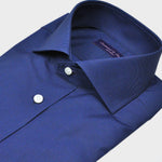 Spread Collar Fine Twill Shirt in Blue