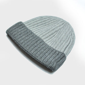 Four Ply Cashmere Winter Beanie in Greys