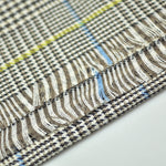 Wool Check Scarf in Midnight Blue with Flashes of Blue, Yellow & Pink
