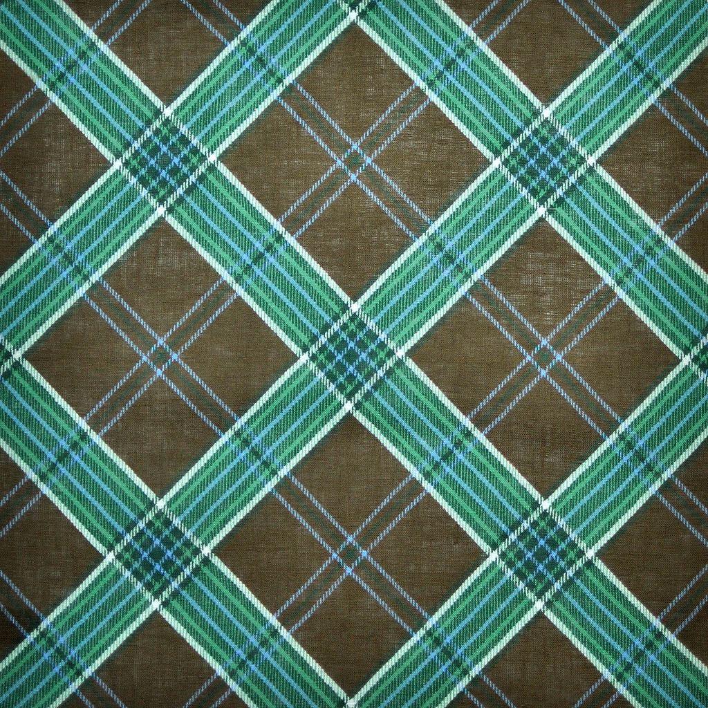 Plaid Linen Pocket Square Brown & Green