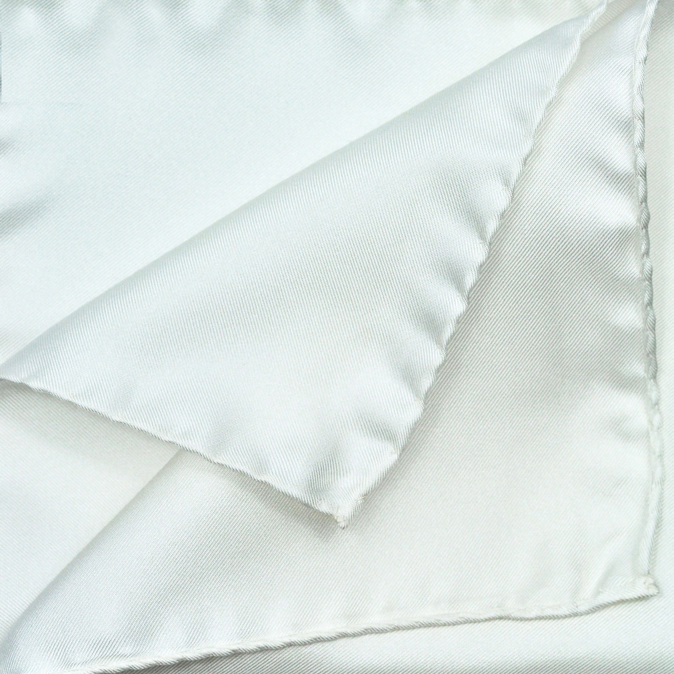 Silk Pocket Square in White