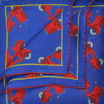 Blue with Red Scooter Silk Pocket Square