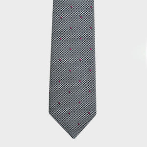 English Woven Silk Dotty Hounds Tooth Tie