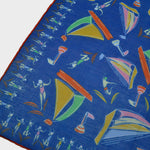Boats & Bathers Cotton & Cashmere Pocket Square in Deep Ocean Blue