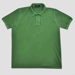 Fine Pique Cotton Polo Shirt in Summer Green