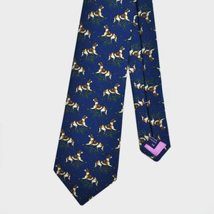 'Dapper Dog' Print Wool Tie in Royal Blue