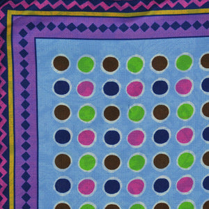 Dots & Paisley Reversible Panama Silk Pocket Square in Purple & Blue