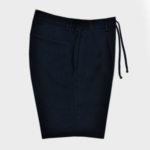 Single Pleat Short with Draw String in Navy