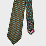 Retro Circles Silk Tie in Olive & Teal