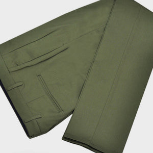 Smart Single Pleat Trouser in Dark Olive