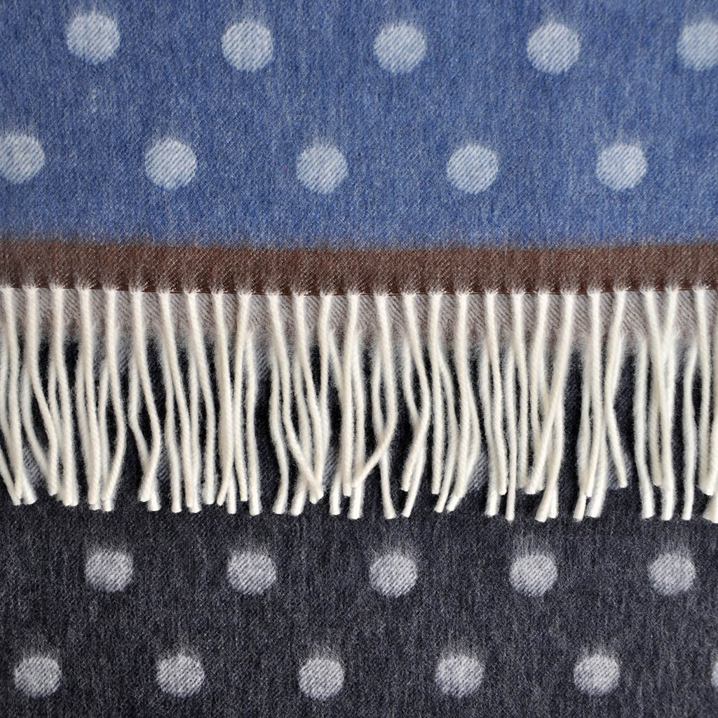 Spots and Colours Wool Scarf in Browns & Blues