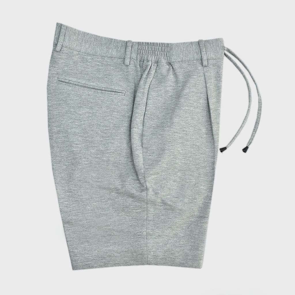 Single Pleat Jersey Short with Draw String in Grey