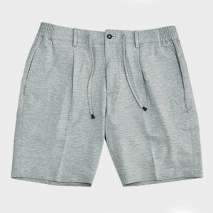Single Pleat Jersey Short with Draw String in Grey