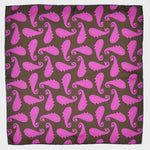 Elegant Teardrop English Silk Pocket Square in Brown & Pink