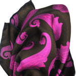 Elegant Teardrop English Silk Pocket Square in Brown & Pink