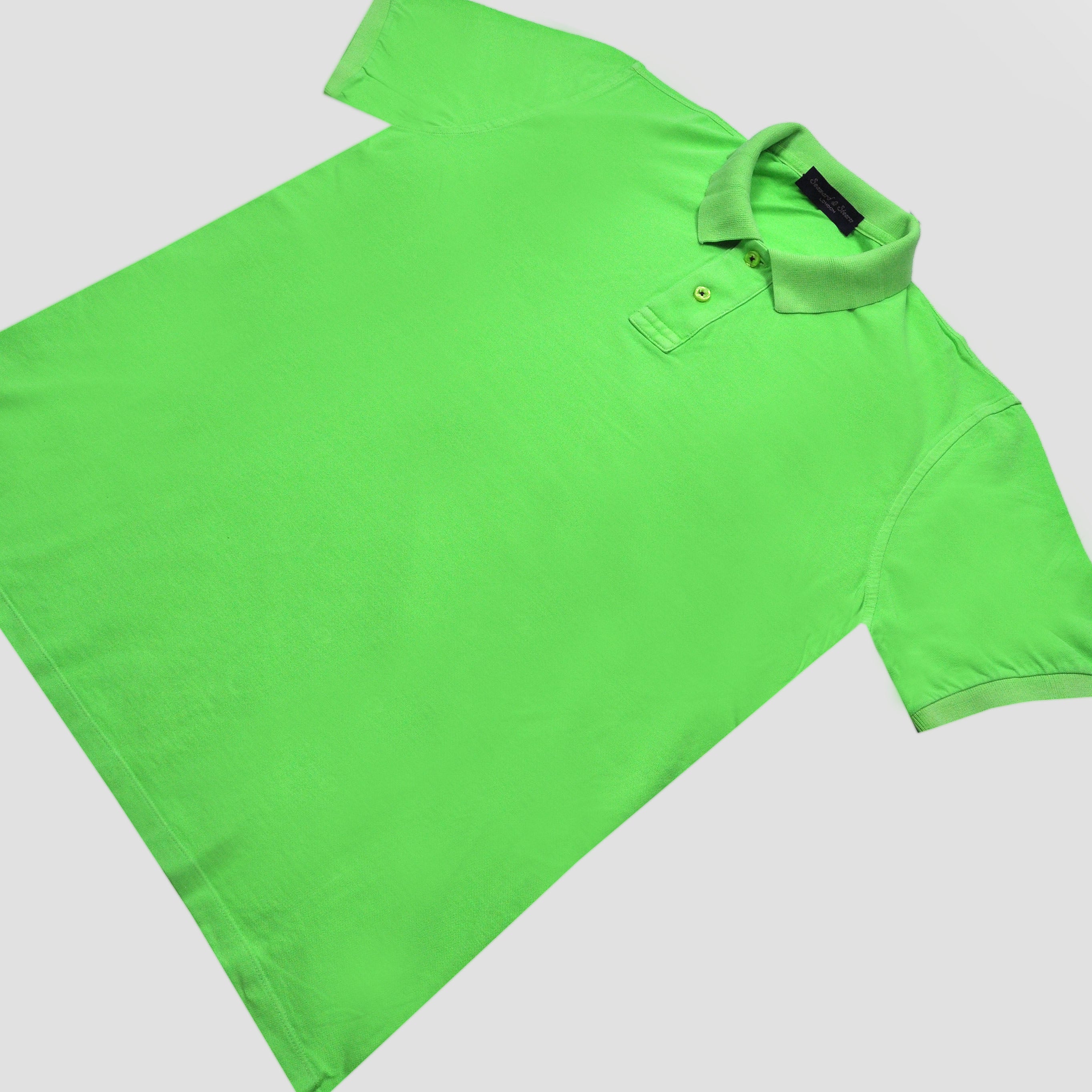 Fine Pique Cotton Polo Shirt in Neon Green – Seaward & Stearn