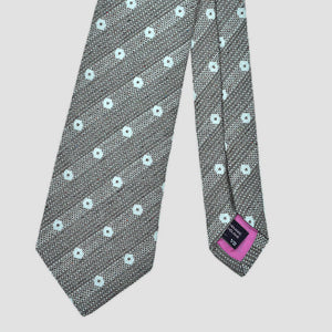 Spotted Silk & Linen Slub Tie in Mink