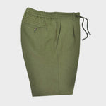 Linen Short with Drawstring in Olive