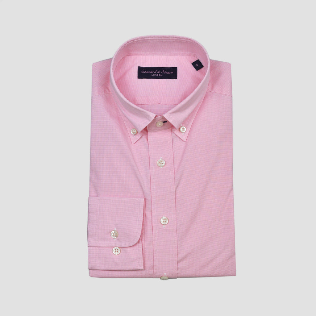 Button Down Natte Texture Shirt in Pink