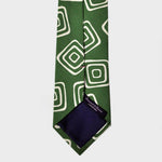 The Groovy Square Silk Tie in Lime & White